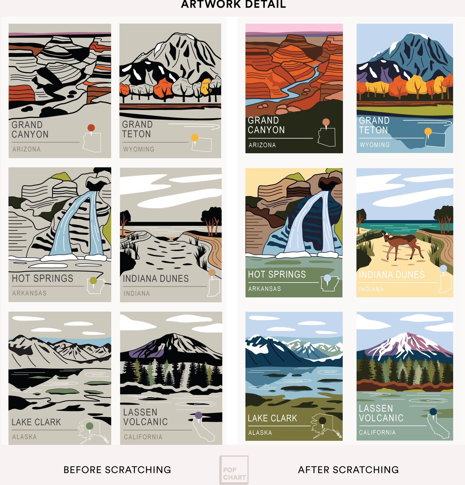 National Parks Scratch-Off Chart
