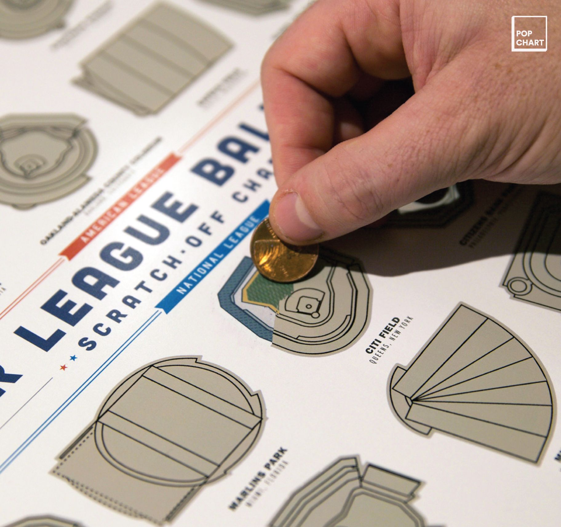 Major League Ballparks Scratch-off Chart