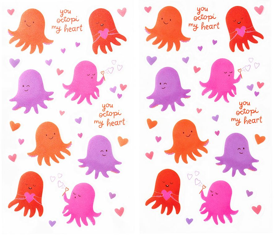 Octopi My Heart Stickers