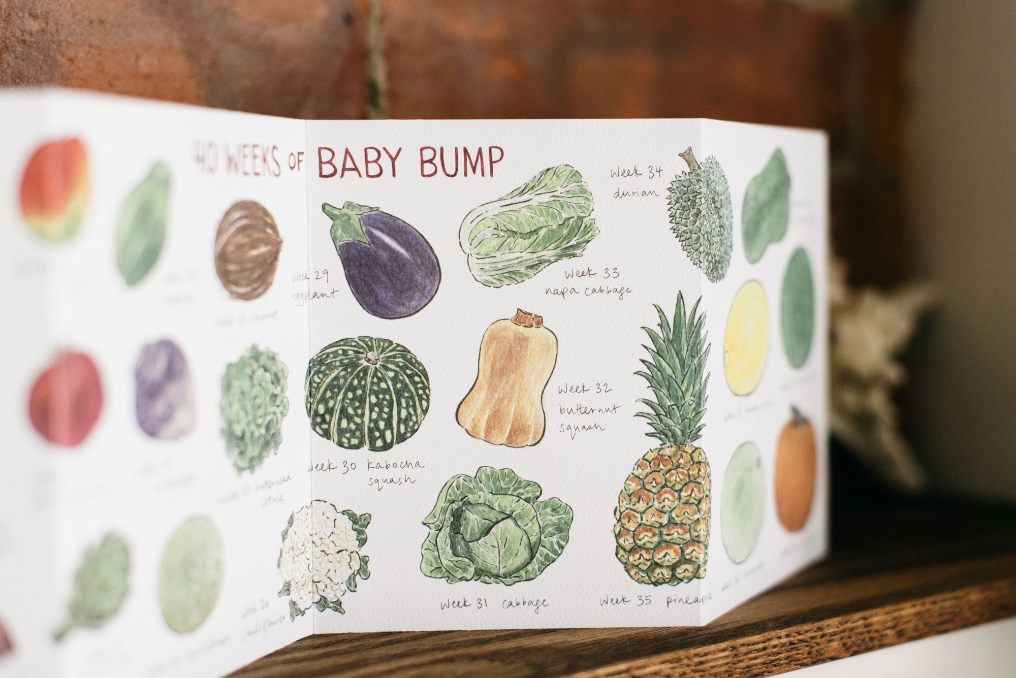 Baby Bump Accordian Greeting Card