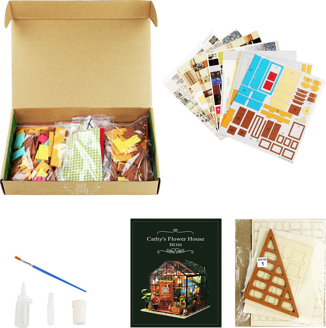 DIY Wooden Miniature Kit Cathy's Flower House