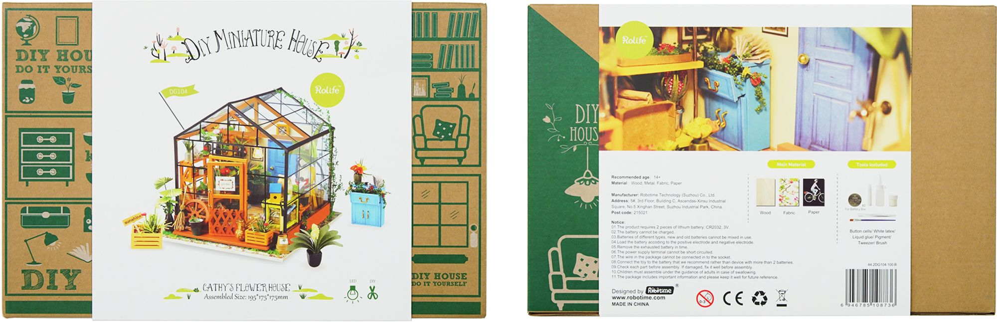 DIY Wooden Miniature Kit Cathy's Flower House