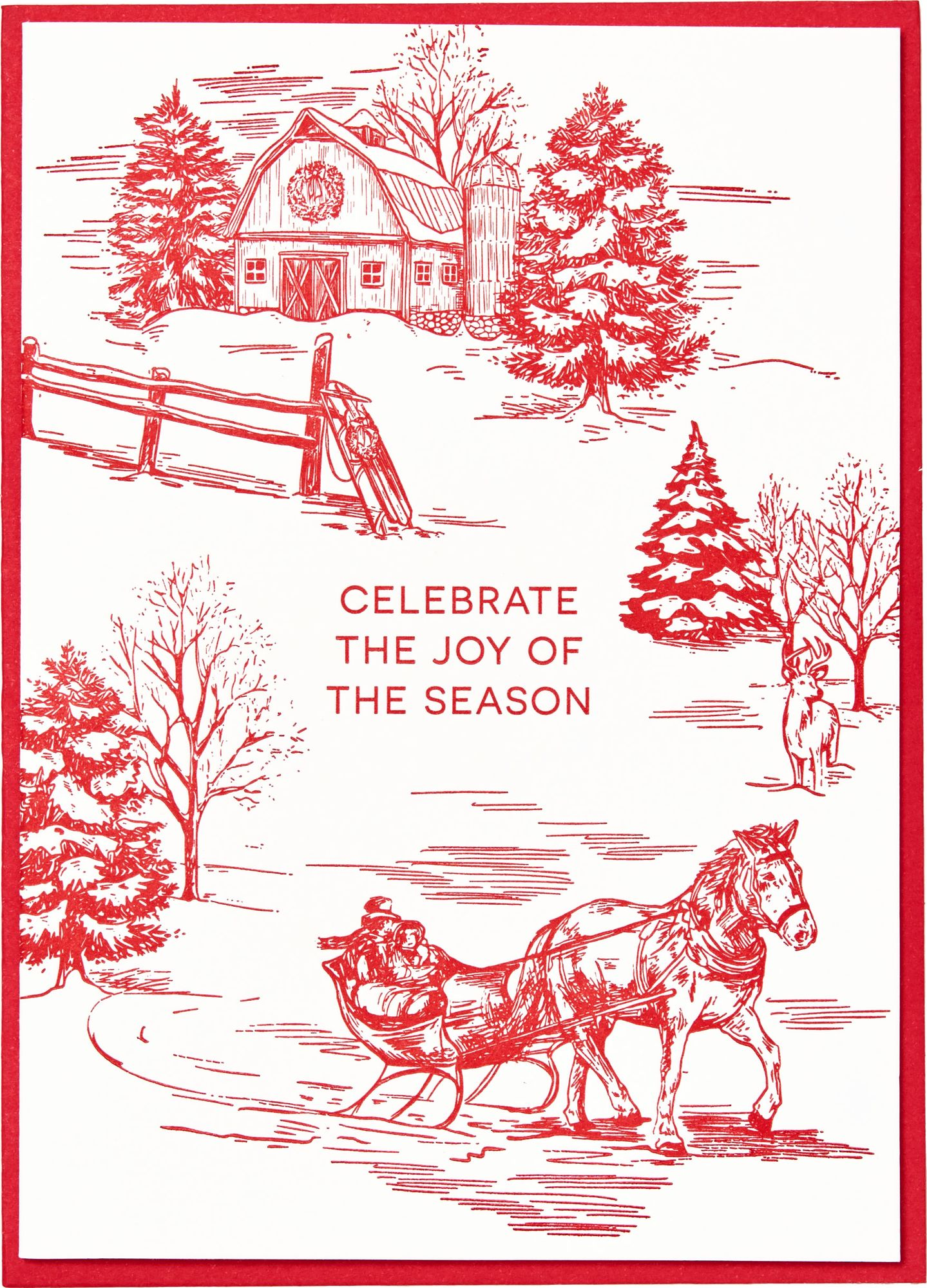 Winter Toile Holiday Card Set