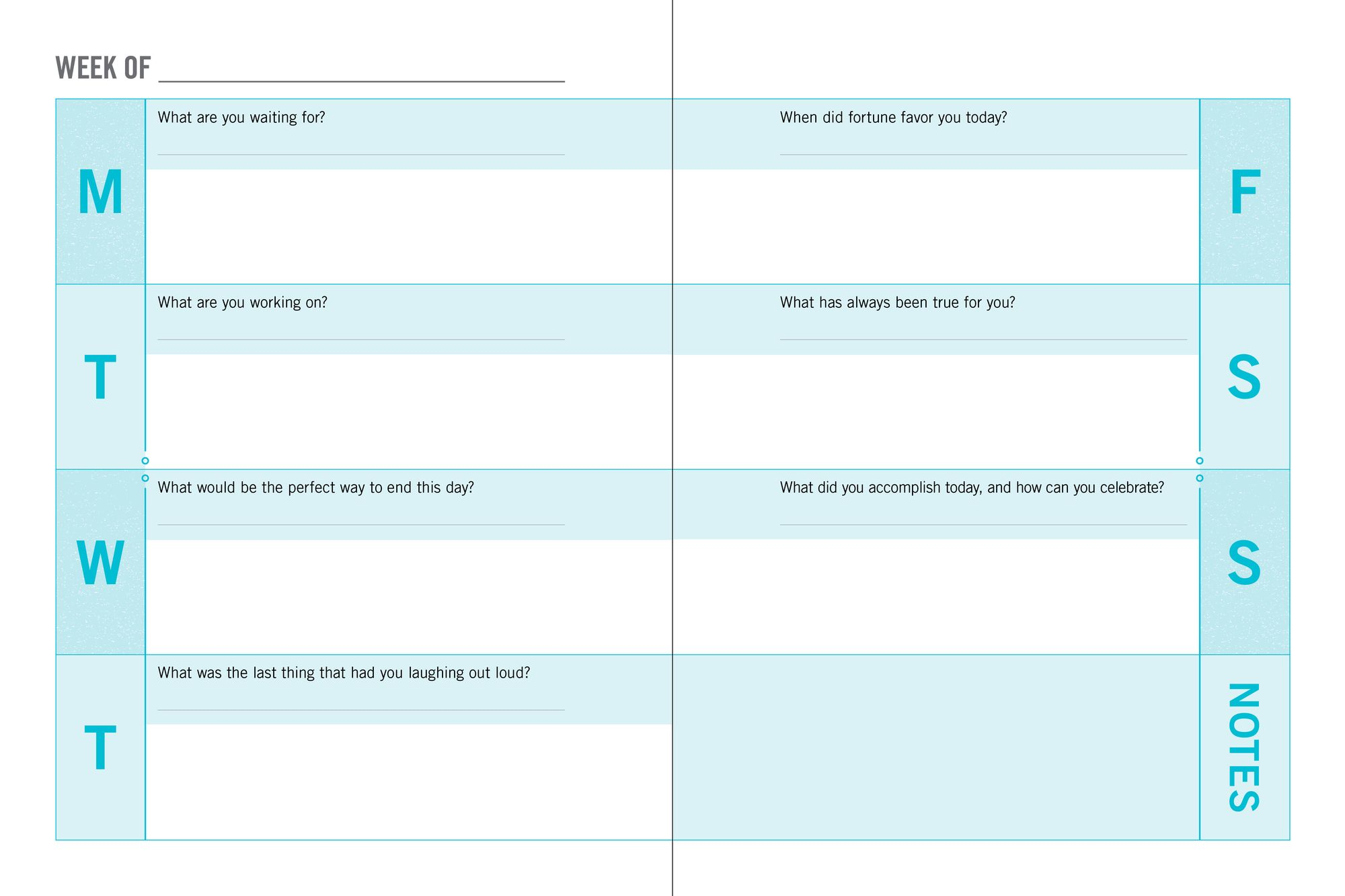 One Question a Day Weekly Planner: 365 Prompts for a Meaningful Year