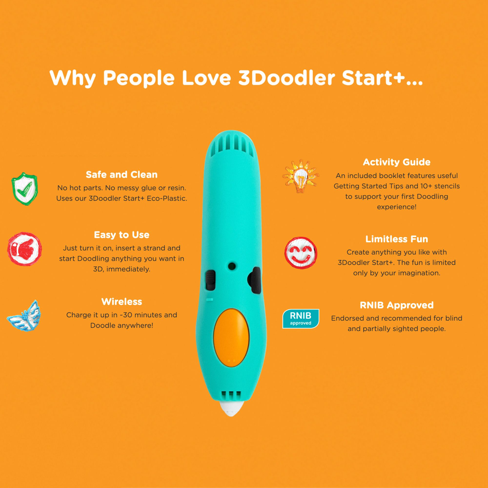 3Doodler Start+ Essentials 3D Pen Set for Kids, Easy to Use, Learn from Home Art Activity Set, Educational STEM Toy for Boys & Girls Ages 6+