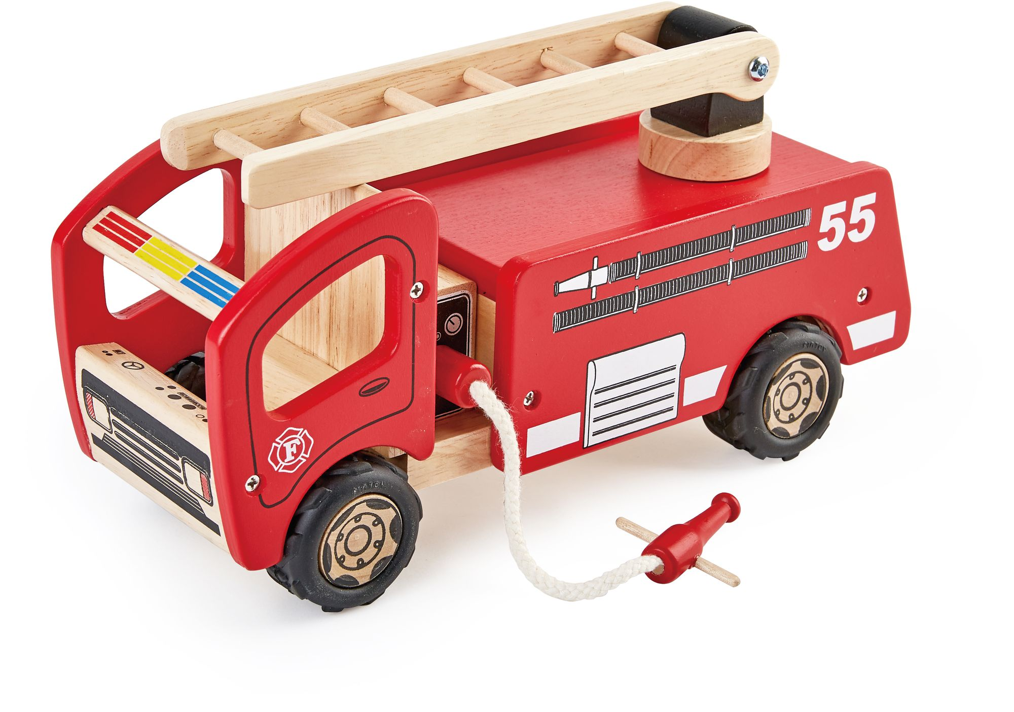 Solid Wood Fire Engine with Raise up ladder | Paper Source