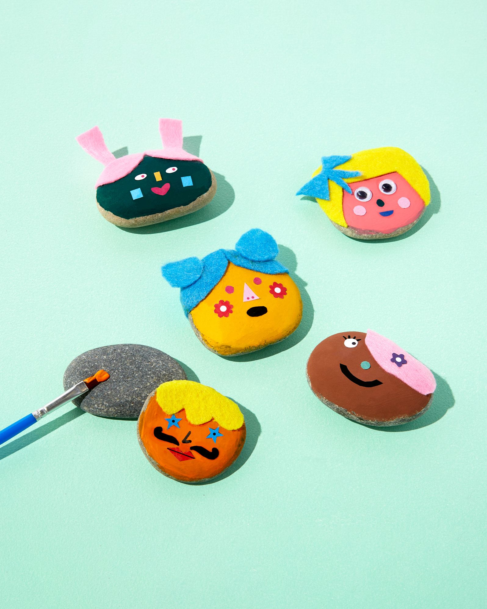 Kid's Rock Painting Kit: Cool Faces