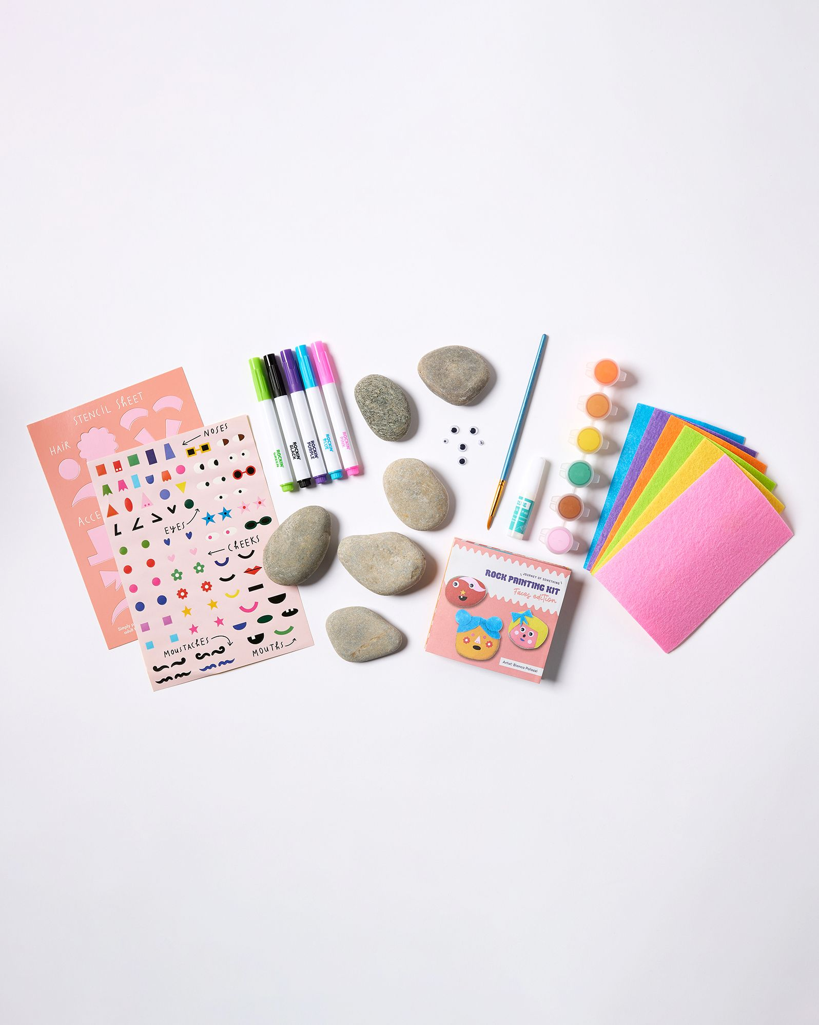 Kid's Rock Painting Kit: Cool Faces