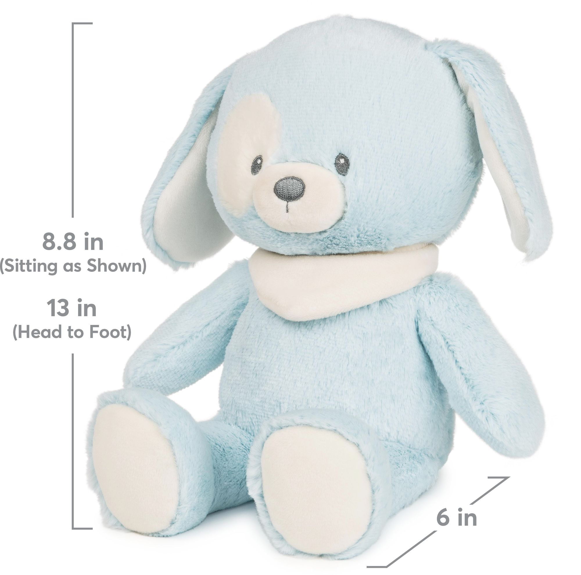 Baby GUND Sustainable Puppy Plush Stuffed Animal Made from Recycled Materials For Babies and Newborns Blue/Cream, 13"