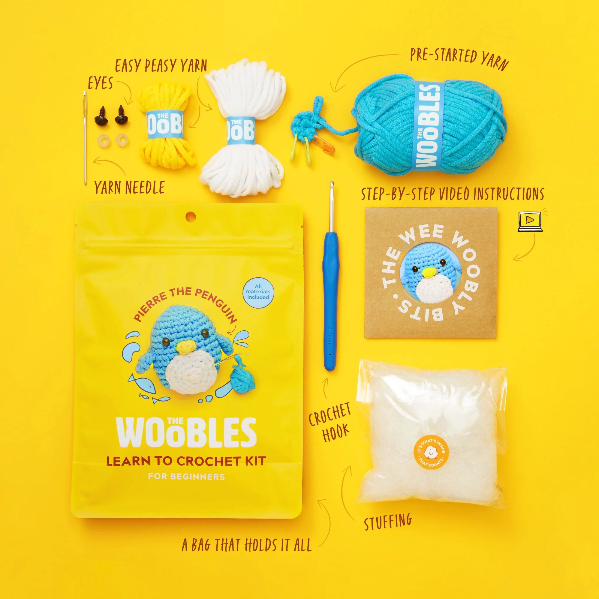 Pierre the Penguin, The Woobles Beginner Crochet Kit