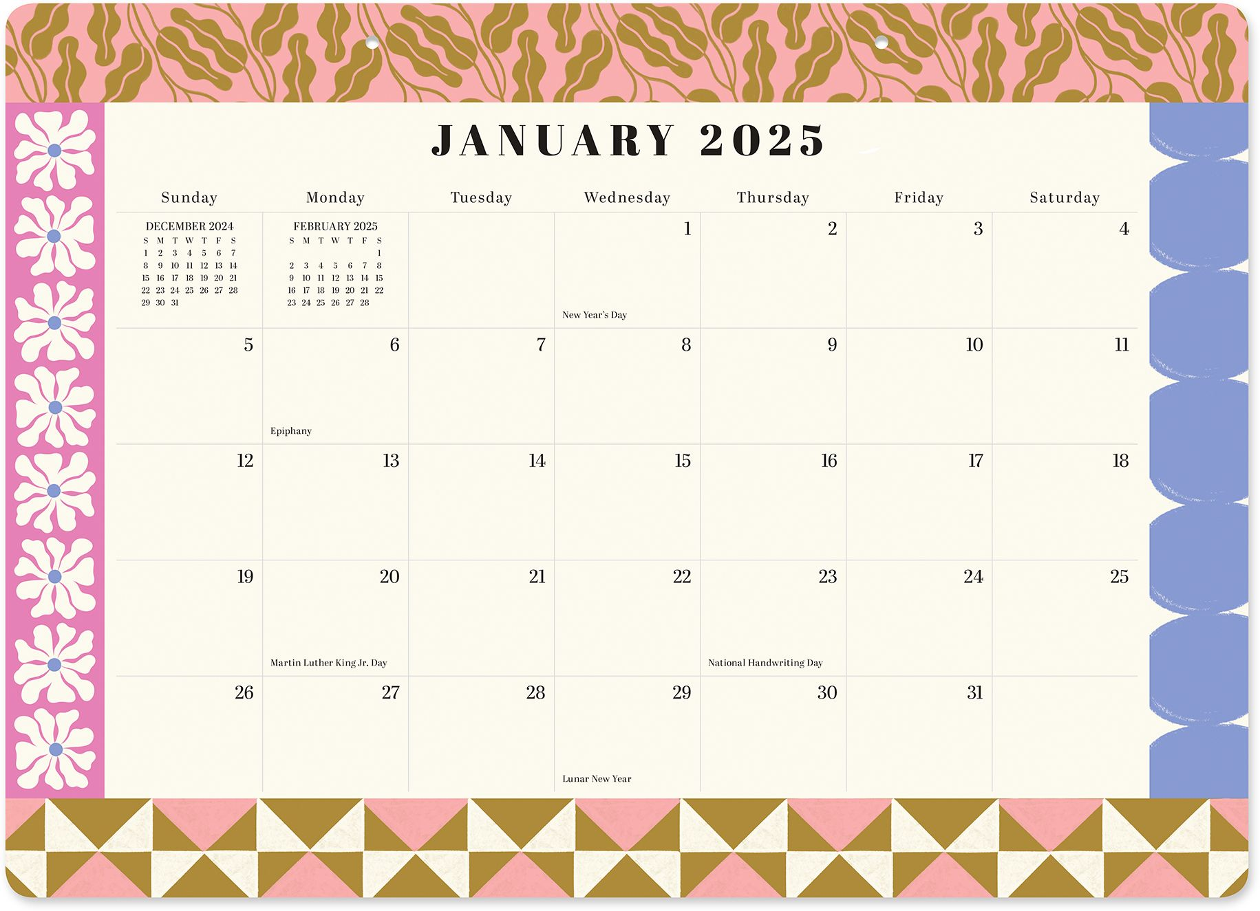 2025 Paper Source Patchwork Desk Blotter