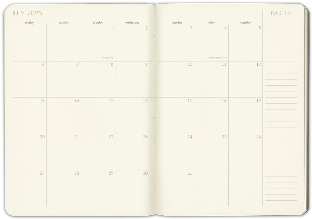 2025 Paper Source Brown Weekly Planner