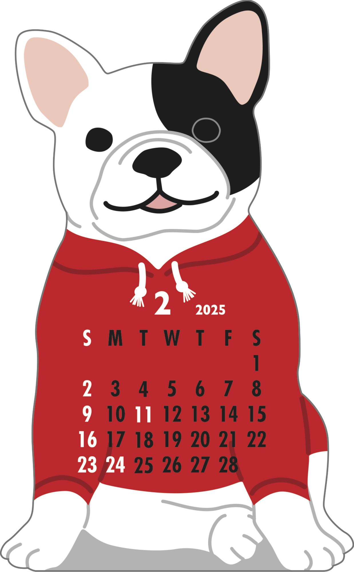2025 Calendar-Animal Die Cut - FRENCH BULLDOG