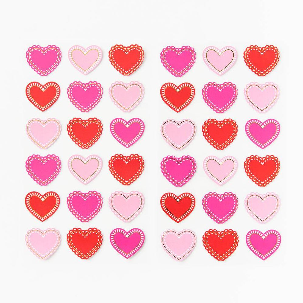 Paper Heart Doily Stickers