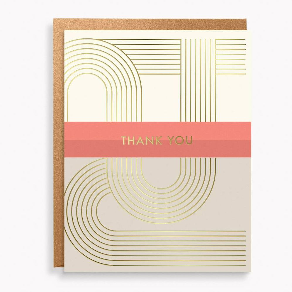 Modern Foil Stripe Thank You Card Set