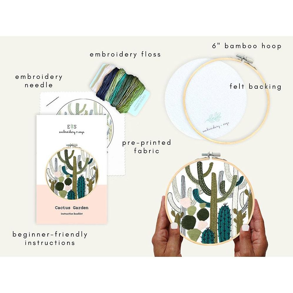Cactus Garden Embroidery Kit