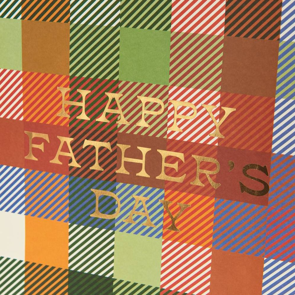 Happy Fathers Day Plaid Medium Gift Bag