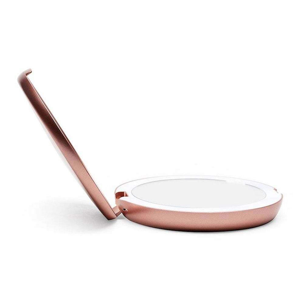 Rose Gold Compact Lighted Mirror