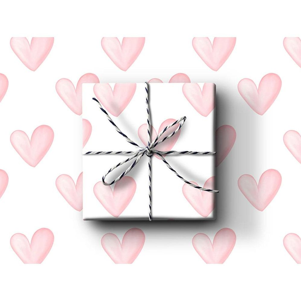 Painted Pink Hearts Flat Wrap