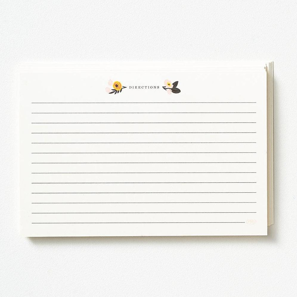 Floral Recipe Cards