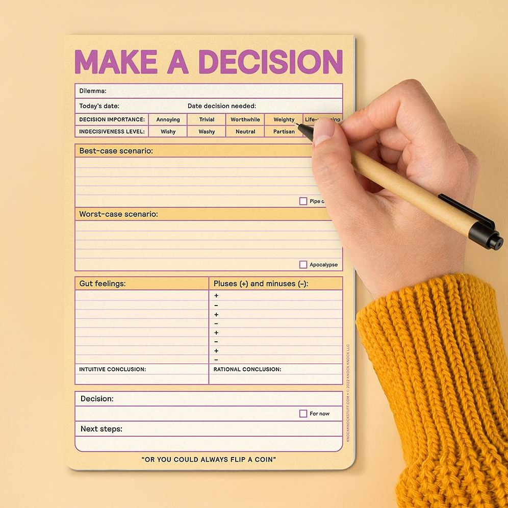 Make A Decision Knock Knock Pad