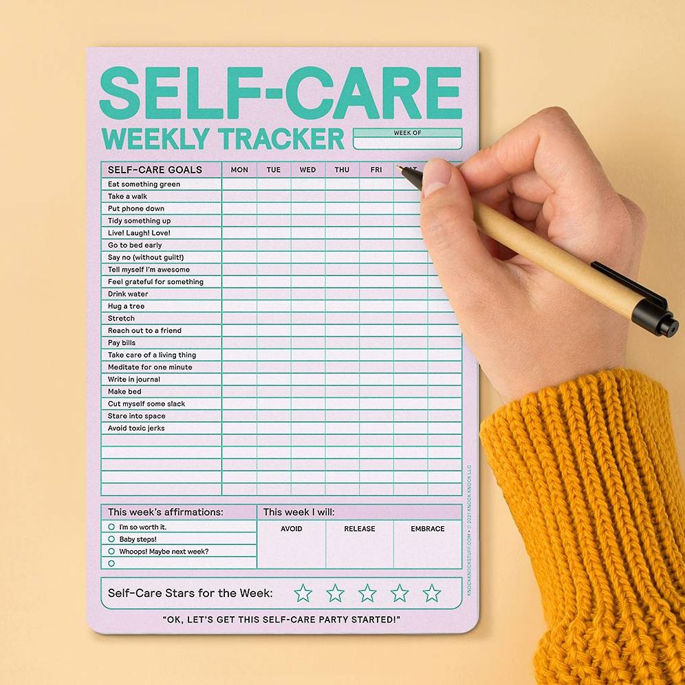 Self-Care Weekly Tracker Knock Knock Pad