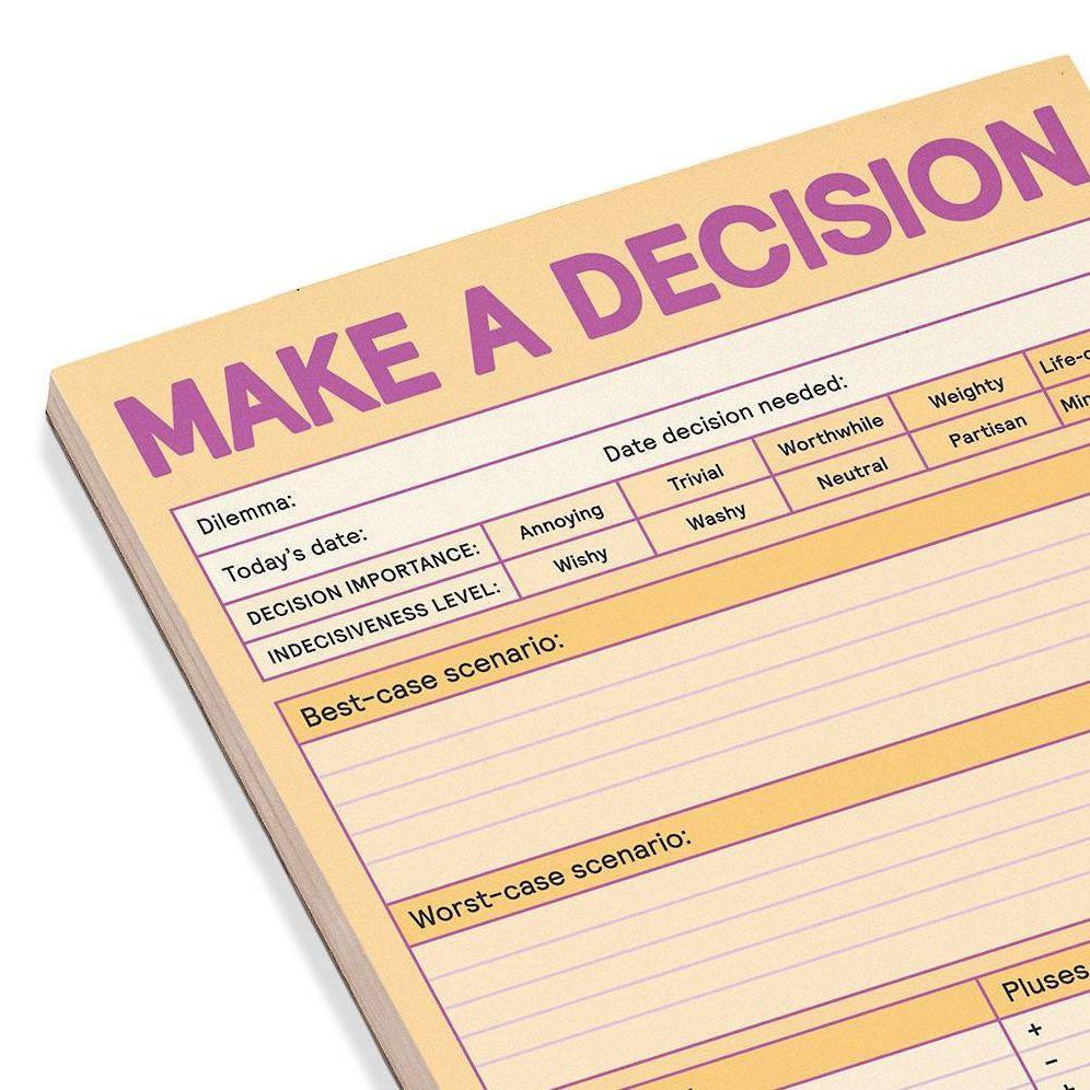 Make A Decision Knock Knock Pad