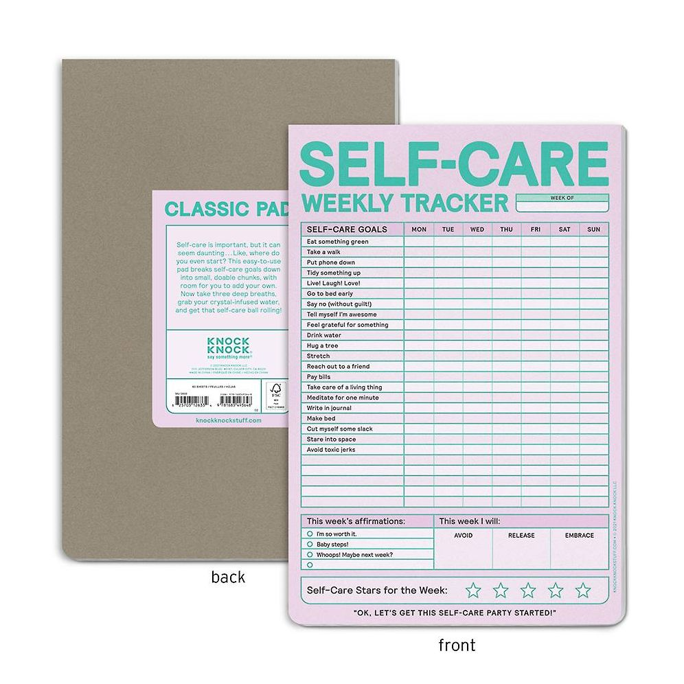 Self-Care Weekly Tracker Knock Knock Pad