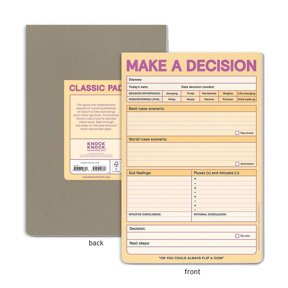 Make A Decision Knock Knock Pad