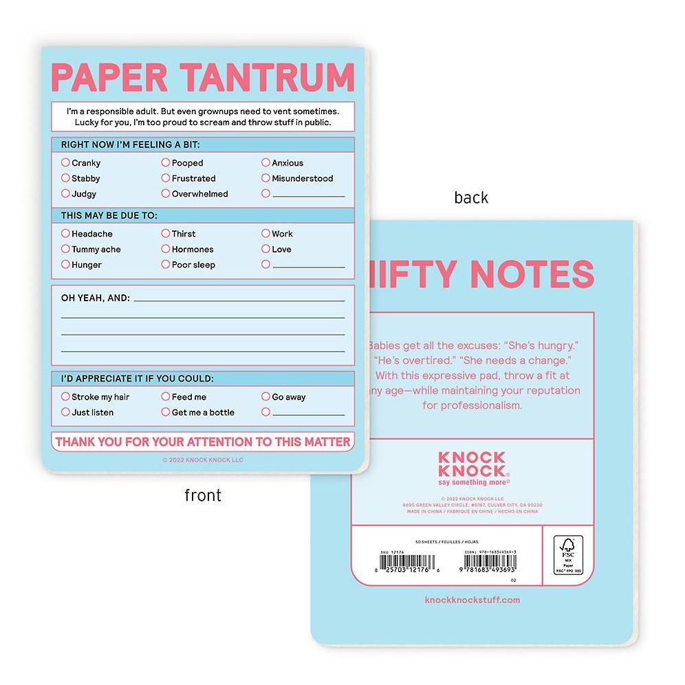 Paper Tantrum Pad Knock Knock Nifty Notes