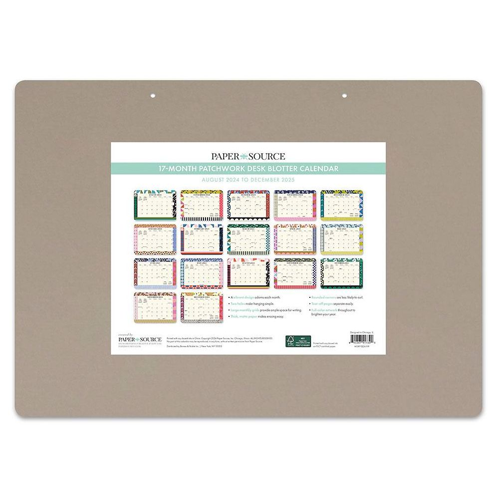 2025 Paper Source Patchwork Desk Blotter
