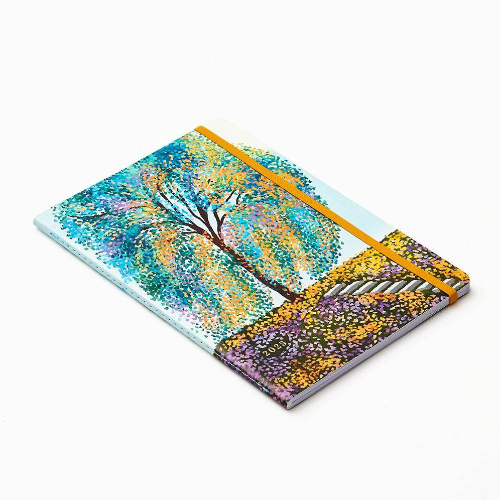 2024-2025 Paper Source Colorful Tree 17-Month Faux Leather Saddlestitch Monthly Planner