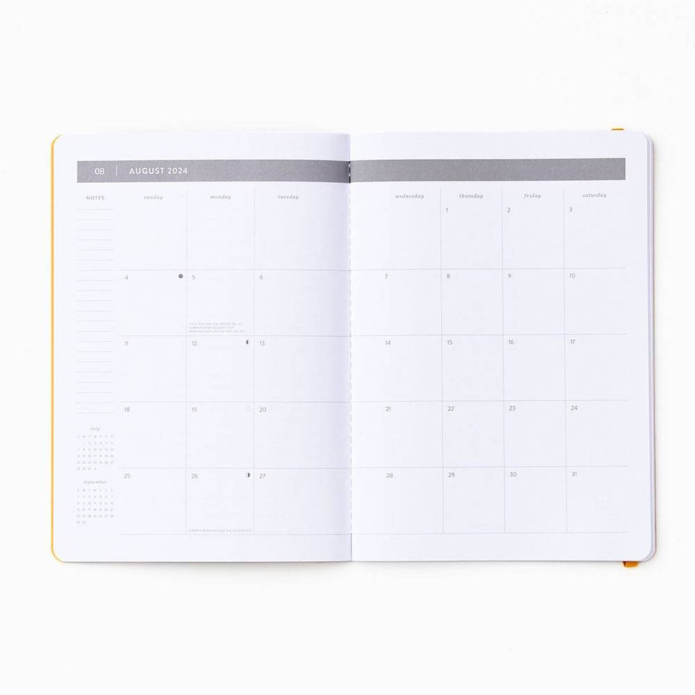 2024-2025 Paper Source Colorful Tree 17-Month Faux Leather Saddlestitch Monthly Planner