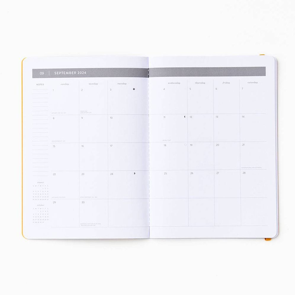 2024-2025 Paper Source Colorful Tree 17-Month Faux Leather Saddlestitch Monthly Planner