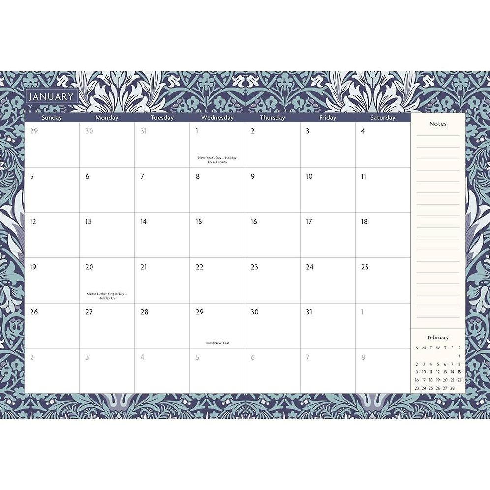 2025 William Morris Embossed Planner