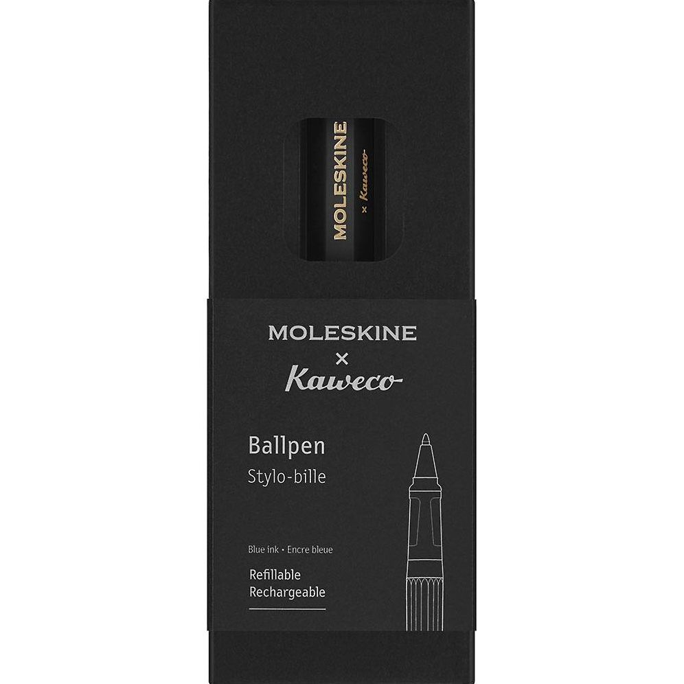 Moleskine Kaweco Ballpoint Pen, Black, Medium Point (0.7 MM), Blue Ink