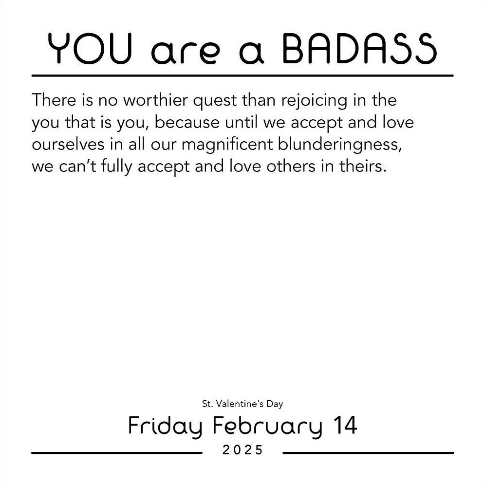 2025 You Are a Badass Day-to-Day Calendar