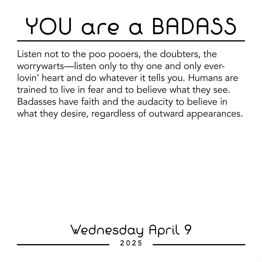 2025 You Are a Badass Day-to-Day Calendar