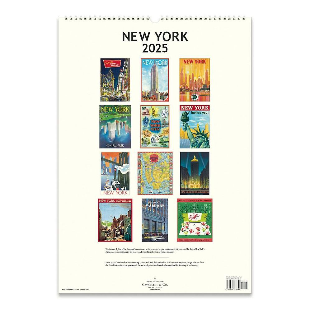 2025 New York Wall Calendar