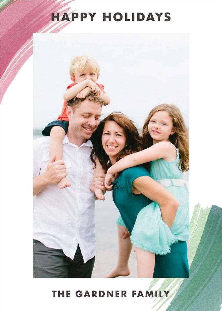 Watercolor Brush Vertical Photo Card