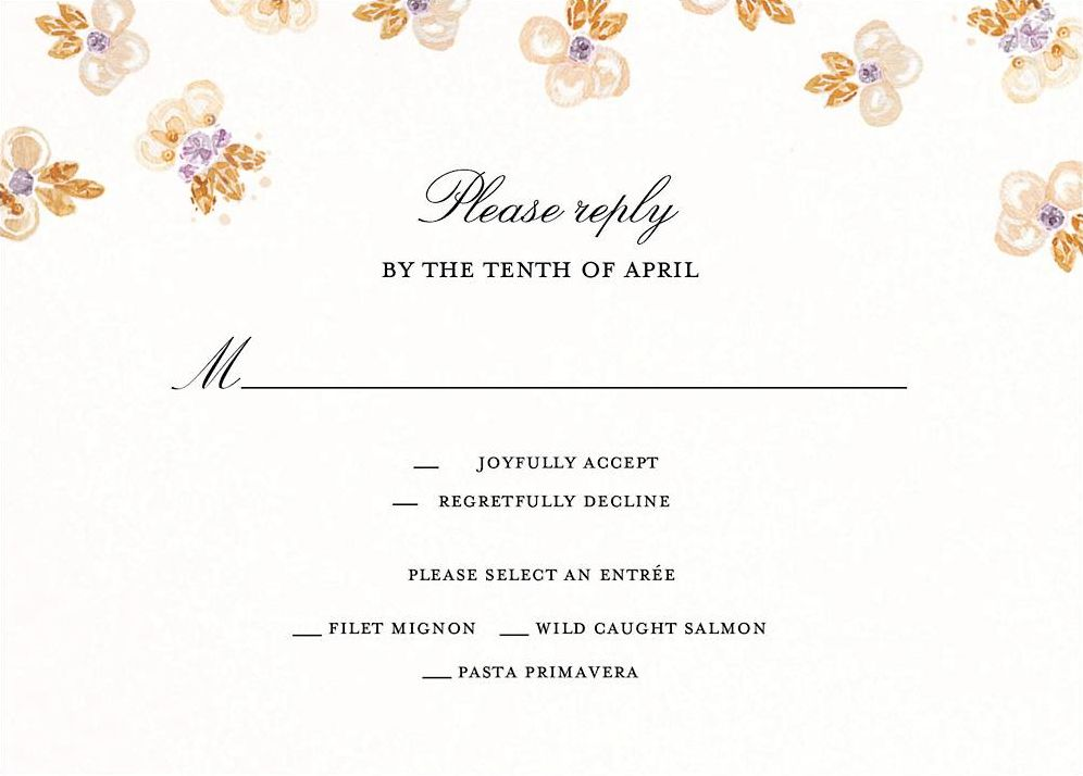 Petal Cascade Response Card