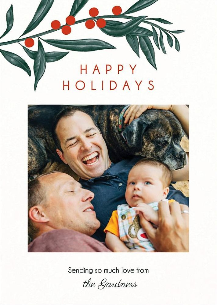 Christmas Botanical Photo Card