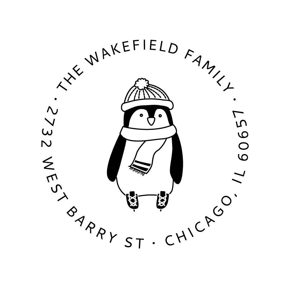 Skating Penguin Custom Stamp Set