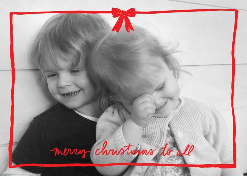 Christmas Bow Frame Photo Card