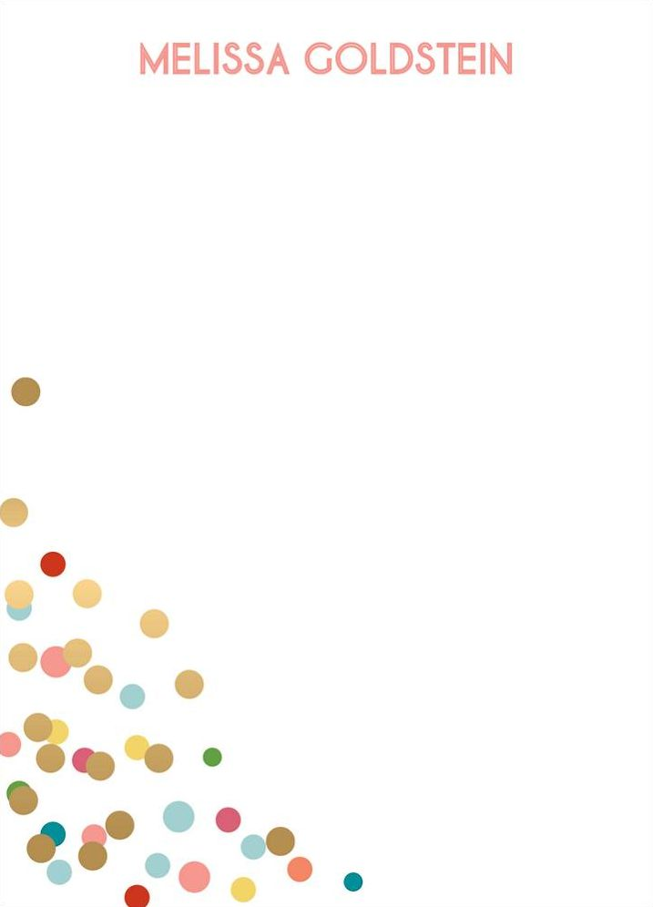 Gold Foil Rainbow Confetti A6 Stationery