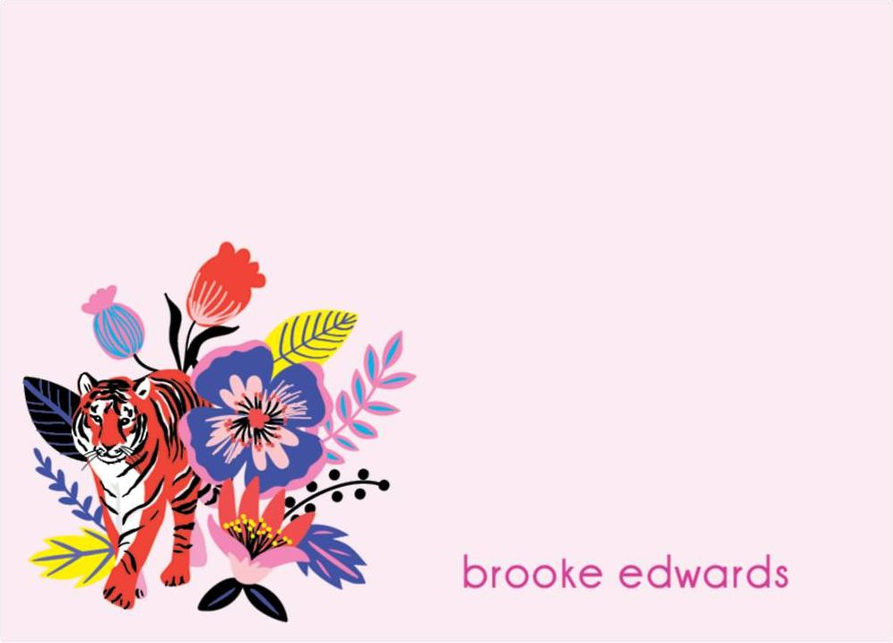 Tiger Floral Stationery
