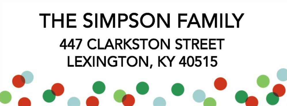 Holiday Confetti Return Address Label