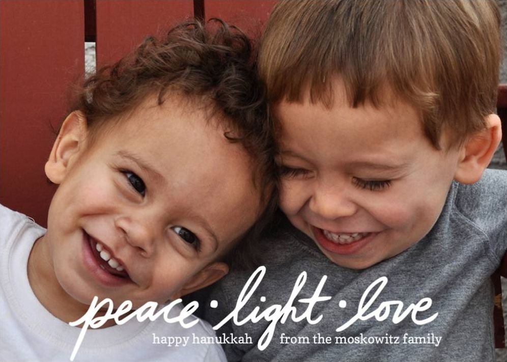 Peace Light Love Holiday Photo Card Horizontal