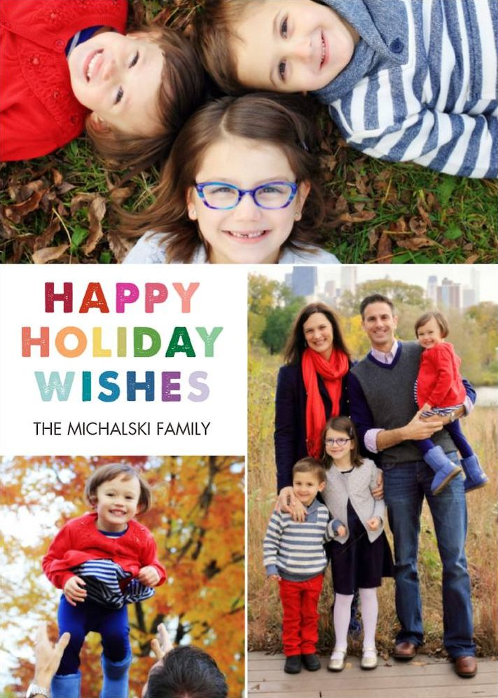 Rainbow 3 Holiday Multi-Photo Card