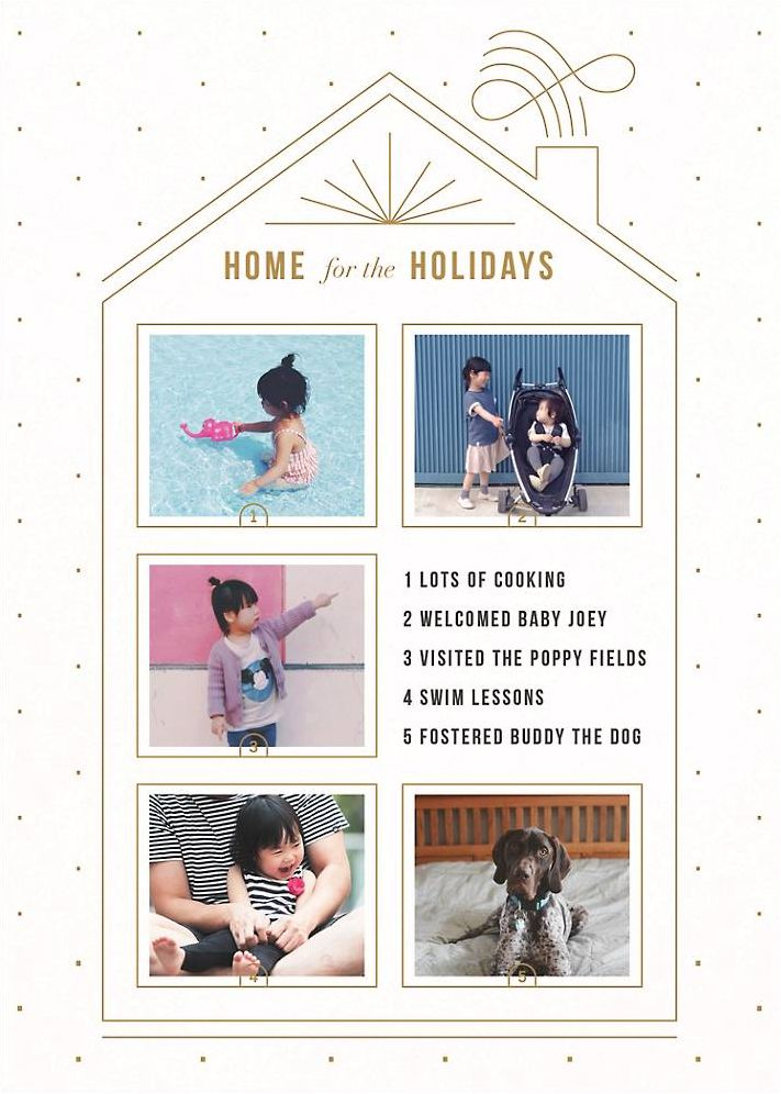 Five Windows Holiday Photo Card